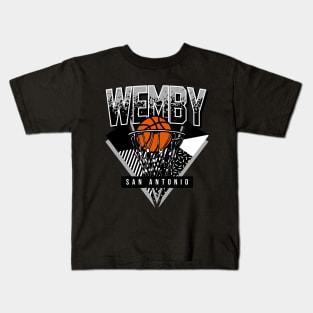 San Antonio Basketball Wemby Retro Kids T-Shirt